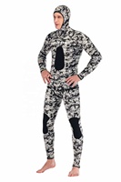 DIVESTAR Wetsuit Spearfishing Anti Air Berbahan Open Cell dengan Cetakan Transfer Panas, Tebal 3mm 5mm 7mm, Motif Kamuflase Khusus untuk Pria