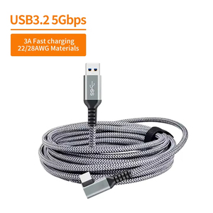 <span class=keywords><strong>Cable</strong></span> de Carga Rápida USB 3.2 Tipo <span class=keywords><strong>C</strong></span> de 90 Grados y 3A, <span class=keywords><strong>Cable</strong></span> USB <span class=keywords><strong>C</strong></span> con Cubierta de Nailon y Aleación de Aluminio para Auriculares VR, <span class=keywords><strong>C</strong></span>ámara y Teléfono - Product Image 1