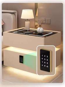 Mesita de noche inteligente con cerradura codificada inteligente flotante, base de mármol LED montada en la pared, mesita de noche de lujo, lámpara de mesa moderna - Product Image 2