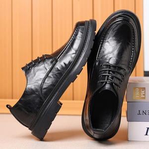 รองเท้าหนังสีน้ำตาลสำหรับผู้ชายแบบผูกเชือก รองเท้าอ็อกซ์ฟอร์ดลำลองสำหรับใส่ทำงาน เหมาะสำหรับวัยรุ่นอายุ 18-40 ปี - Product Image 2