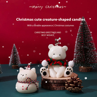 Neues Design Niedliche Tierförmige Aromatherapie-Duftkerzen Weihnachten Süße Bären- und Katzenförmige Duftkerzen aus Sojawachs Geschenkset