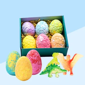 Kejutan Alami Set Hadiah Bom Mandi Anak-anak, Bom Mandi Telur Dinosaurus Warna-warni dengan Mainan Mini Di Dalam Bom Mandi