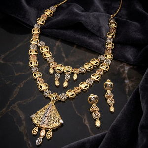 Wholesale 3 Tone Gold Plated Brass Box Chain Forming Multi-Tone Tri-Color Necklaces Fashion Jewelry - Product Image 1