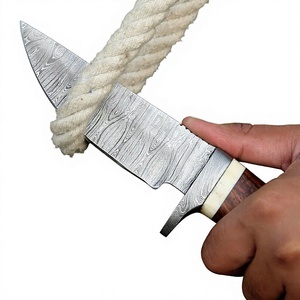 Wholesale Customized OEM ODM Handmade Stainless Steel Hunting <b>Knife</b> <b>Bone</b> <b>Handle</b> <b>Knives</b> With Genuine Leather Sheath - Product Image 3