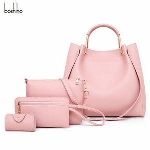 Sac à main de marque haut de gamme avec logo personnalisé, sac à main rose clair pour femmes, ensembles de sacs à main pour femmes - Product Image 1