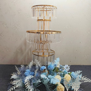 Accessoires de mariage, électroplaqué or, décoration de salle de réception de mariage, hôtel, stand floral à cinq étages pour salle de mariage - Product Image 4