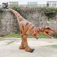 Costume de dinosaure réaliste personnalisé 2026, T-Rex marron interactif pour parc d'aventure, adulte