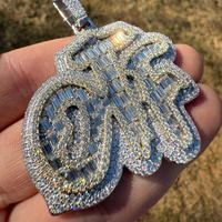 Collier pendentif deux tons plaqué or OTF Only the Family Hip Hop Men