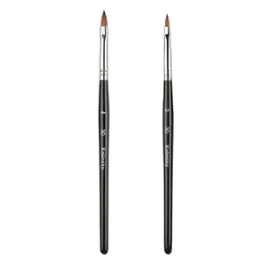 Professional #2 #4 #6 100% Sable 3D Brushes Black Wooden Handle Nail Art Brush Kolinsky Acrylic pincel kolinsky par unas acril