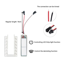 Anti-buée 12V 3A 36W avec LED monochrome, interrupteur tactile intelligent à double touche, variateur de luminosité et capteur capacitif pour miroir de salle de bain