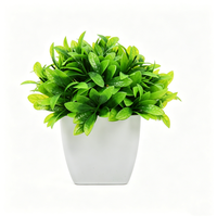 Petit bonsaï artificiel hémisphérique réaliste en pot, dans un vase blanc, pour la décoration de centre de table de mariage ou de fête