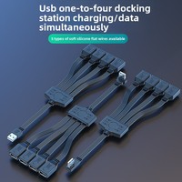 Câble coudé personnalisé droit vers le haut, le bas, la gauche, la droite, câble répartiteur USB OTG Câble de données USB 4-en-1
