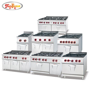 Cuisinière à gaz verticale autoportante à 4 brûleurs en acier inoxydable avec <span class=keywords><strong>four</strong></span> électrique pour équipement de cuisine commerciale - Product Image 6