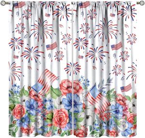 Rideaux occultants drapeau américain, <span class=keywords><strong>d</strong></span>écor patriotique pour le Memorial Day des États-Unis, imprimé rétro Bottes de <span class=keywords><strong>la</strong></span> Liberté, pour fenêtres, 2 panneaux - Product Image 3