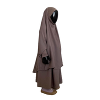 Ensemble Jilbab Nida pour enfants avec jupe, tenue modeste pour l'Aïd, vêtements islamiques pour filles musulmanes, vente en gros, jilbab ovale instantané en 2 pièces
