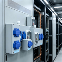 Boîte de distribution d'alimentation industrielle en cuivre ABS étanche IP67, 220V 16A, 5 prises, interrupteur de maintenance portable, utilisation en intérieur
