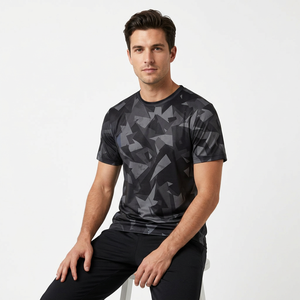 Wholesale Training <b>White</b> <b>Short</b> <b>Sleeve</b> Casual Print T-<b>Shirt</b> for <b>Men</b> Weight Lifting Gym 100% Polyester Breathable - Product Image 4