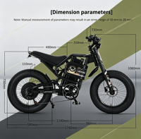 Vélo de montagne électrique pour adultes DITON S-300 3000W 60V 25AH, 7 vitesses, 70 km/h, suspension intégrale, frein à disque hydraulique