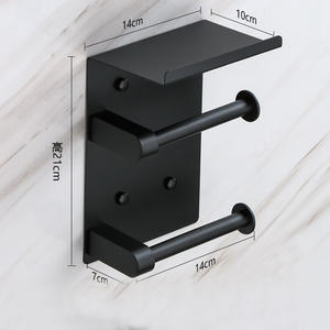 Yoto מדף מוטות מתכת טואלט מחזיק & מדף אחסון לרקמות אמבטיה שחורה רקמת חדר אמבטיה נייר קוסמטיקה - Product Image 2