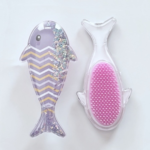 Regalos para niñas Fish Lovely Detangling Hairbrush Confeti Shiny Cute Hair Care Brush <span class=keywords><strong>Anti</strong></span> Knotting Easy-take Mini Hair Brush - Product Image 5