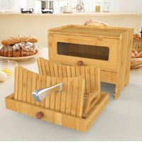 Boîte à pain rectangulaire personnalisée en bambou, design moderne avec fenêtre, conteneur de stockage alimentaire écologique 6-10L, garde au frais, pour comptoir de cuisine, vente en gros