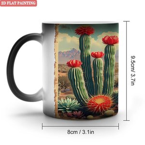 Magic Color Changing <b>Ceramic</b> <b>Mug</b> 11oz Frosted Black Daily Use Heat Sensitive Design - Product Image 1