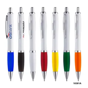 Promotional plastic ballpoint pen with custom logo