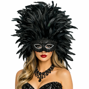 Máscara de Plumas Colorida de Inspiración Brasileña <span class=keywords><strong>para</strong></span> Niñas, <span class=keywords><strong>para</strong></span> <span class=keywords><strong>Carnaval</strong></span>, Festivales, Desfiles, Bailes y <span class=keywords><strong>Disfraces</strong></span> - Product Image 4