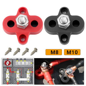 Screw Battery <b>Terminals</b> M8 M10 Red Black Nylon Brass For Cars Boats RVs Vehicles 12V 24V - Product Image 2