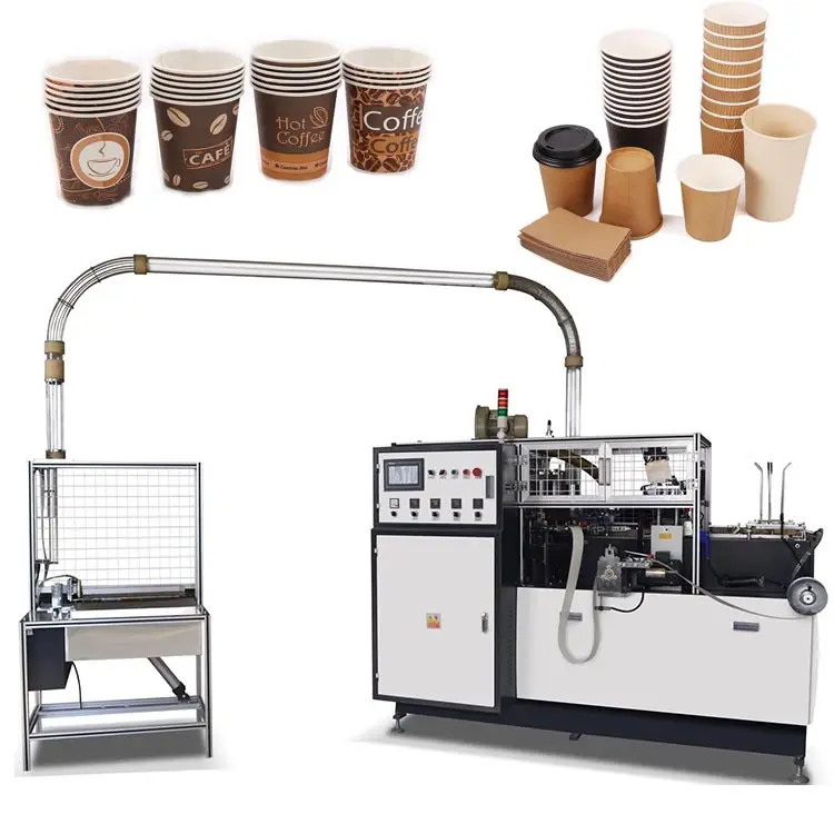 완전히 자동화된 새로운 처분할 수 있는 재생 커피 판지 기계 컵 제조 기계 비용을 만드는 종이컵