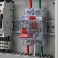 Disjoncteur différentiel à boîtier transparent 2P 63A, interrupteur de protection contre les surcharges domestiques, triphasé quatre fils