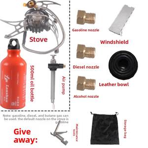 Réchaud multifonctionnel portable à gazole, essence, alcool, kérosène, brûleur coupe-vent pour pique-nique et camping - Product Image 6