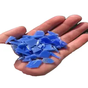 Plastic Hdpe Drums Maalt Blauwe Vlokken Natuurlijk Industrieel Afval Fles Plastic Schrootkorrels