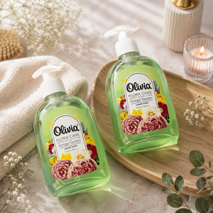 Savon liquide pour les mains hydratant à pH équilibré Vintage Garden avec panthénol, glycérine et extraits naturels 300 ml Olivia Flora Care - Product Image 2