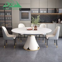 Juego de Muebles de Cocina Estilo Nórdico Wayon, Mesa de Comedor Ajustable y Transformable para Apartamento u Hotel