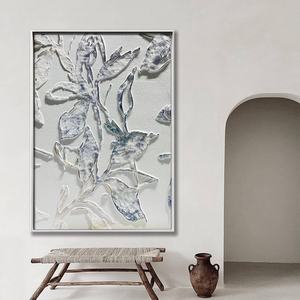 Peinture à l'huile artistique Wabi Sabi sur toile encadrée pour la décoration intérieure, style neutre et doux, idéale pour la maison et l'hôtel, commande en gros - Product Image 1