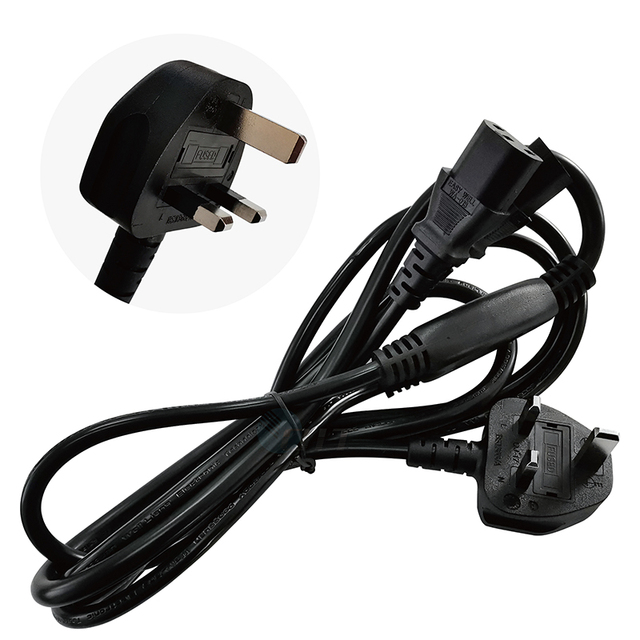 China High Quality Cable 13A 1m 1.5m 1.8M 2m 3m AC Plug British 3 Pin Uk C5 Power Supply Cord Cable
