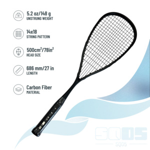 <span class=keywords><strong>Racchetta</strong></span> da <span class=keywords><strong>squash</strong></span> in fibra di carbonio nera 115g <span class=keywords><strong>Racchetta</strong></span> da <span class=keywords><strong>squash</strong></span> per allenamento - Product Image 1