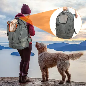 Mochila para transporte de cães e gatos em malha respirável confortável 2 em 1 para viagem aprovada pela companhia aérea