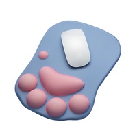 Tapis de souris ergonomique en mousse à mémoire de forme en silicone antidérapant en forme de patte de chat pour ordinateur de bureau, jeux, PC portable