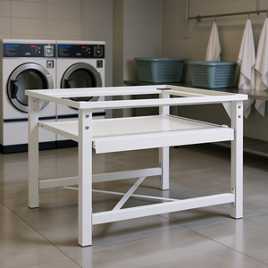 Lavadora y Secadora Doble de Pedestal Blanca 830x880x1190 de Acero Inoxidable, Equipo de Lavandería Comercial - Product Image 2