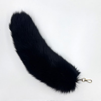 Vente en gros de queues de renard en fourrure de renard véritable, grandes, noires, en cristal, moelleuses, pas chères, pour la décoration, porte-clés