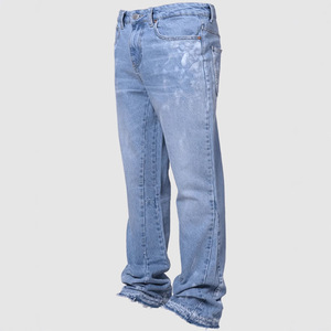 <span class=keywords><strong>Jeans</strong></span> da <span class=keywords><strong>Uomo</strong></span> Stile Workwear Primavera Estate con Lavaggio Vintage, Tinta Unita, Patchwork Elastico, Strati a Zampa, Cerniera e Denim Traspirante - Product Image 2
