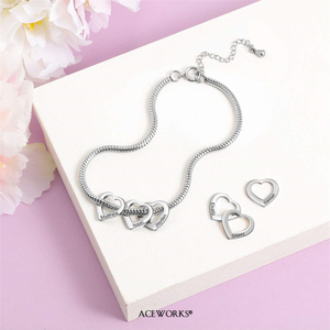 Engravable Heart Charm | Stainless Steel 18K PVD Gold Plated Custom <b>Name</b> Jewelry Pendant | Waterproof Hypoallergenic & Durable - Product Image 5