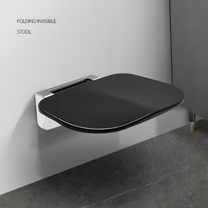 Tabouret de douche mural pliable, siège de sécurité antidérapant pour salle de bain, en matériau urée-formaldéhyde - Product Image 1