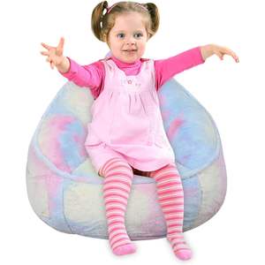 Sillón Puff Moderno de Tela de Terciopelo Relleno de Espuma para Niños de 3 Años, Portátil, con Funda Extraíble, Confortable para Niños Pequeños - Product Image 1