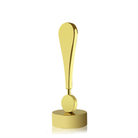 Trofeo Metálico Moderno Personalizado con Acabado de Espejo y Signo de Exclamación, con Impresión UV, Chapado en Oro, Premio Minimalista para Destacar Logros