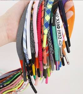 Tali sepatu RPET kustom ramah lingkungan bercetak huruf dengan tali Sweater berlapis tali inti daur ulang untuk pakaian - Product Image 4