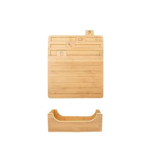 Juego de tabla de cortar de bambú de 4 piezas de alta calidad con etiqueta láser para tabla de cortar de madera con soporte