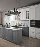 Perabot Dapur Grosir Siap Rakit Pintu Melamin Warna Biru Tua Lapisan Grafit Modern Pilihan Warna Penyimpanan